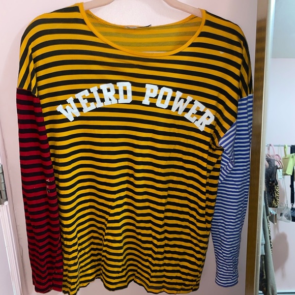 Zara Tops - multi stopped long sleeve tee